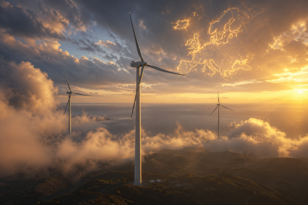 Suzlon Blue Sky platform S175 and S163 turbines at European coastal wind farm — Suzlon Energy re-entering European market 2026